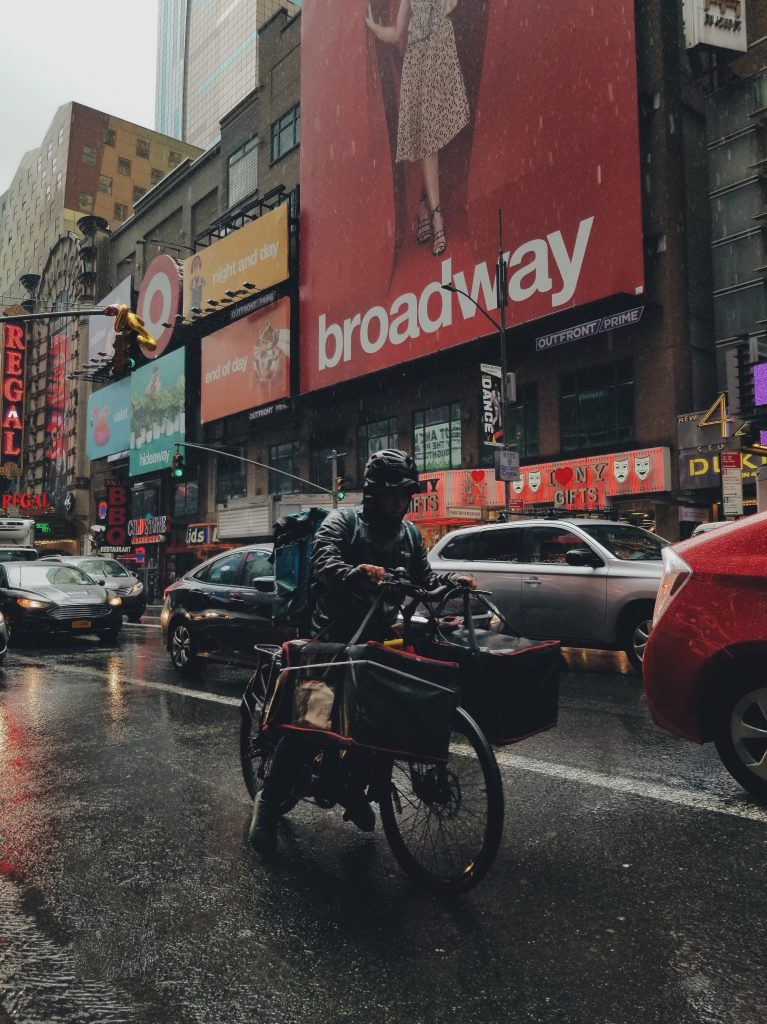 Bike delivery person