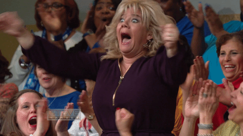 Animated GIF of a woman who is very excited about filing her LLC in New York