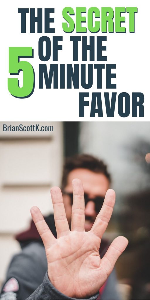 The Secret of the Five-Minute Favor "pinnable" graphic