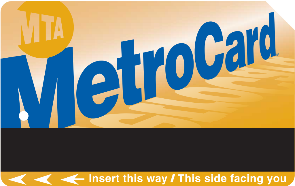 Image of an NYC metrocard, which replaced the MTA token in 2003